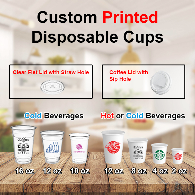 Custom printed disposable cups